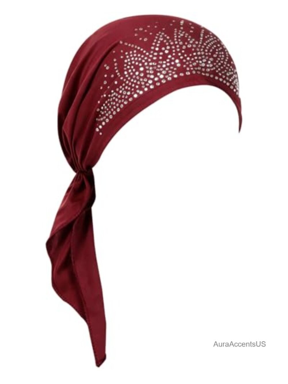Pre-Tied Rhinestone Head Scarf Chemo Headwear for Women Elastic Turban